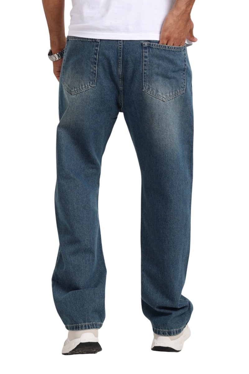 وايت رابيت جينز رجالي واسع الساق – أزرق داكن - Image 4